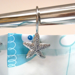 Starfish Hook Rings - Chrome (Pack of 12)