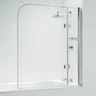 Hinged Curved Chrome 1050mm