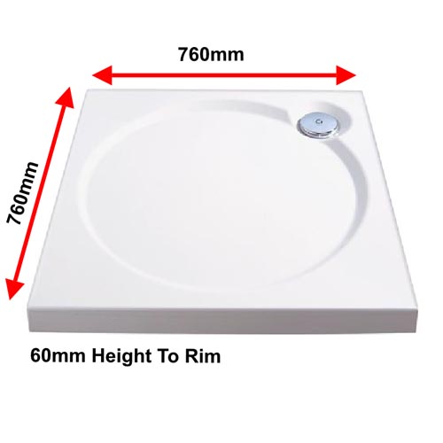 Coram Slimline Shower Tray 760mm x 760mm - Obsolete Product Image 2