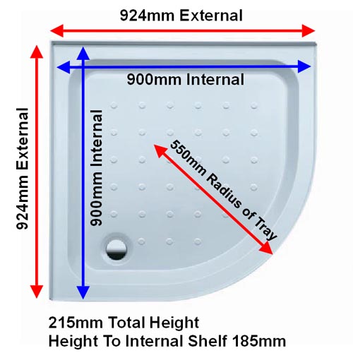 Coram Shower Tray 900mm Quadrant Image 2