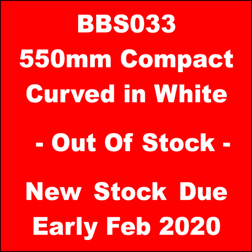 550mm Compact Curved Bath Screen - White Finish Image 7