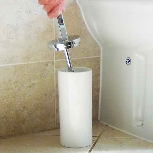 White Ceramic Toilet Brush - Obsolete Image 5