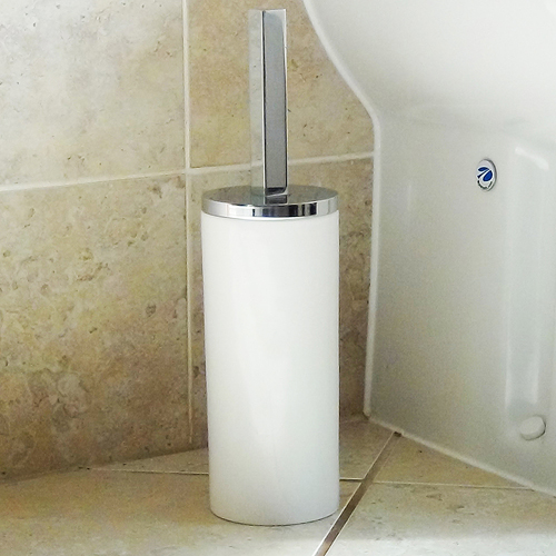 White Ceramic Toilet Brush - Obsolete Image 3