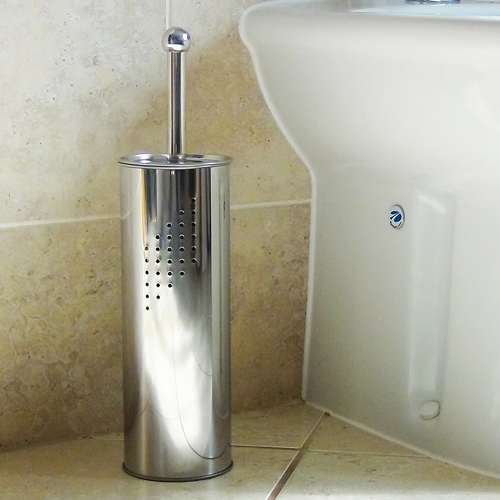 Designer Polished Stainless Steel Toilet Brush Image 3