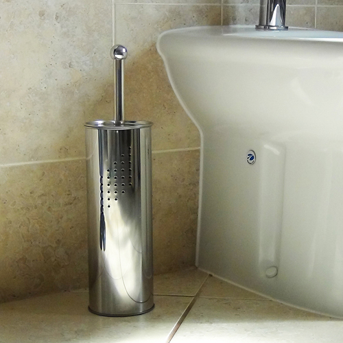 Designer Polished Stainless Steel Toilet Brush Image 5