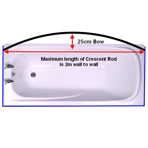 Crescent Rod Curved Shower Rail - 2m Image 7