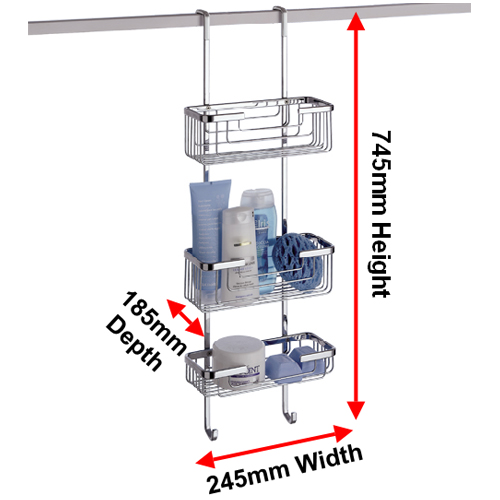 Hanging 3 Tier Shower Caddy Image 2
