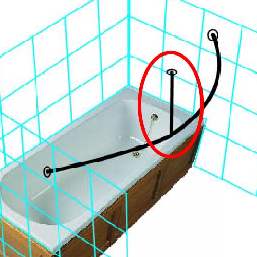 Shower Rail Ceiling Support Image 1