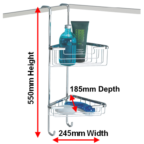 Corner Hanging 2 Tier Shower Caddy