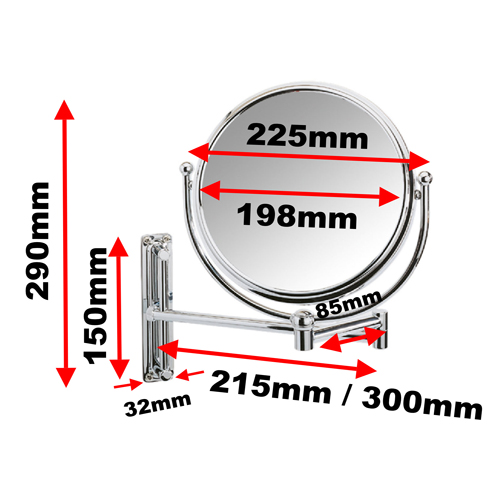 Cosmetic Wall Mounted Swivel Arm Mirror  Image 2