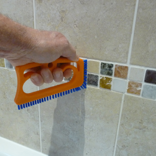 Fuginator Tile Grout Cleaning Brush Without Handle for Use in The Bathroom, Kitchen, and Rest of Household, Orange/Blue