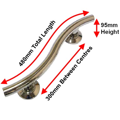 Contemporary Curved Stainless Steel Grab Rail - Obsolete Image 3