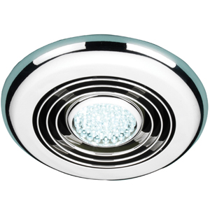 HIB Cyclone Wetroom Inline Fan - Cool White LED - Chrome or White Facia