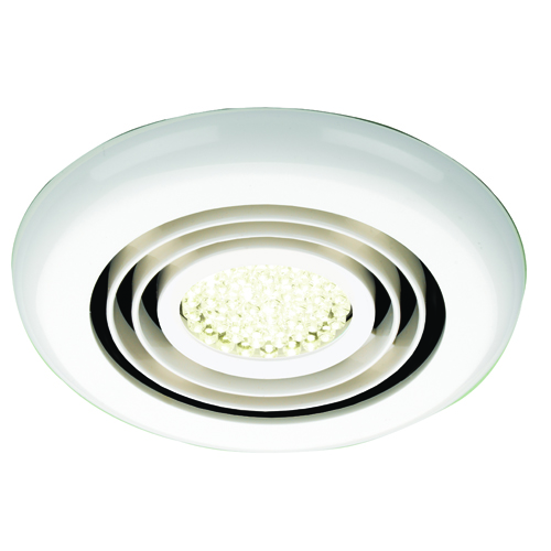 HIB Cyclone Wetroom Inline Fan - Warm White LED - Chrome or White Facia Image 2
