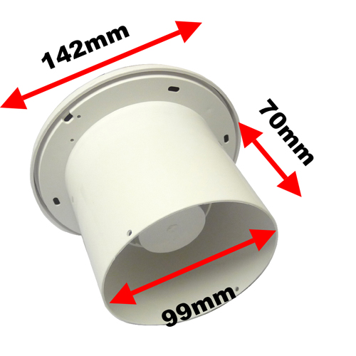 HIB Turbo Bathroom Inline Fan - Chrome or White Facia Image 5