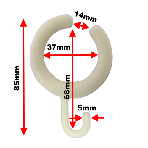 Quick Release Shower Curtain Rings Chrome & White  Image 2