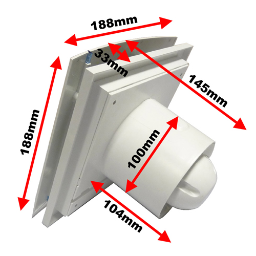 S&P Silent 100 Design Ecowatt Bathroom Fan Image 2