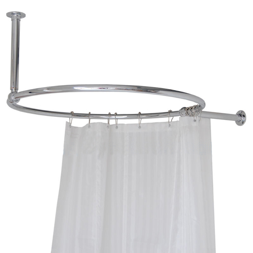 Traditional Chrome Circular Wall & Ceiling Shower Rail - Obsolete Image 3