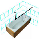 Shower Rail - L To Ceiling Kit