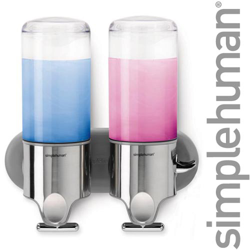 simplehuman Twin Clear Stainless Steel Dispenser - Obsolete Image 1