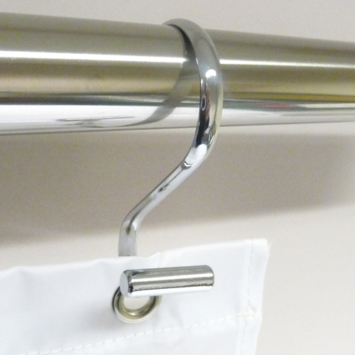 T Bar Shower Curtain Hooks Chrome (Pack of 12) Image 2