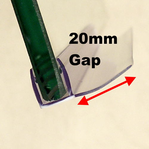 ClipSeal PS-14-6: 90 Degree Vertical Wiper 20mm for Shower Doors (196cm Length) Image 2