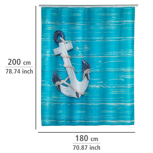 Wenko Aboard Shower Curtain 180cm x 200cm Image 2