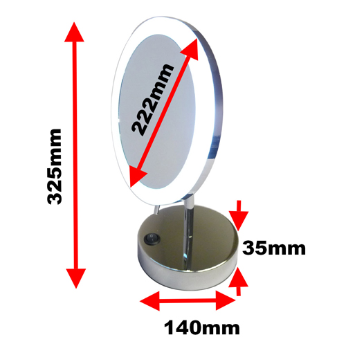 Wenko LED Illuminated Freestanding Round Mirror - Obsolete Image 2