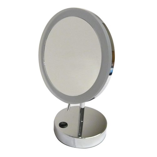 Wenko LED Illuminated Freestanding Round Mirror - Obsolete Image 3