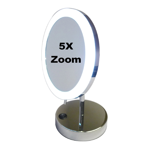 Wenko LED Illuminated Freestanding Round Mirror - Obsolete Image 5
