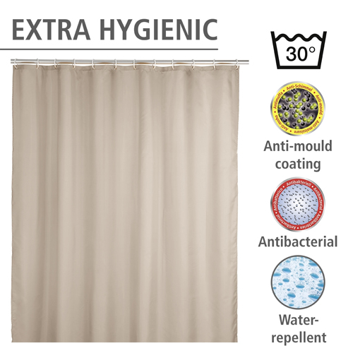 Plain Beige Shower Curtain 180cm x 200cm Image 5
