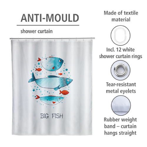 Wenko Big Fish Shower Curtain 180cm x 200cm Image 4