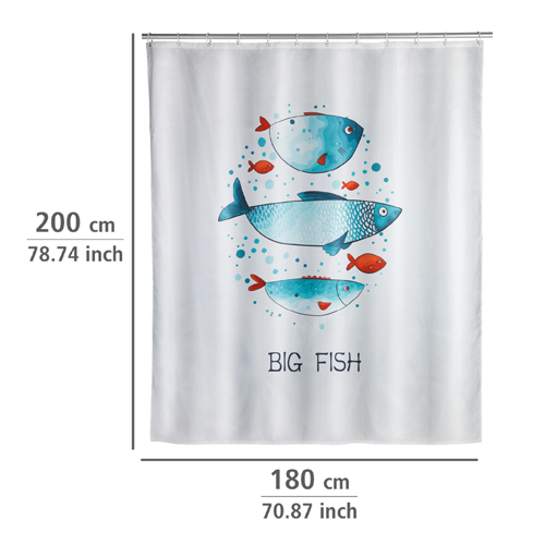 Wenko Big Fish Shower Curtain 180cm x 200cm Image 2