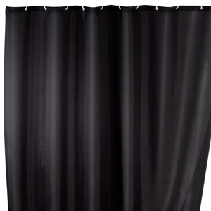 Plain Black Shower Curtain 180cm x 200cm