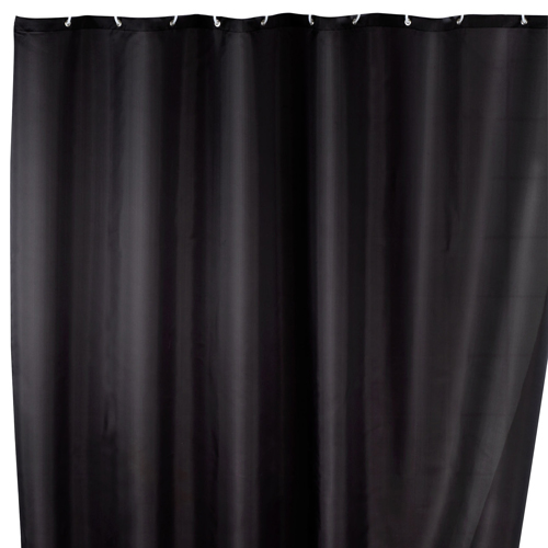 Plain Black Shower Curtain 180cm x 200cm Image 1