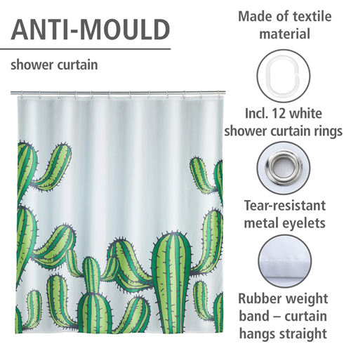 Wenko Cactus Shower Curtain 180cm x 200cm Image 4