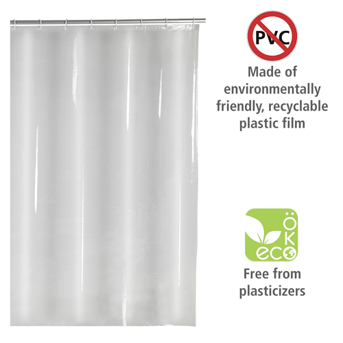 Wenko Clear PEVA Shower Curtain 180cm x 200cm Image 3