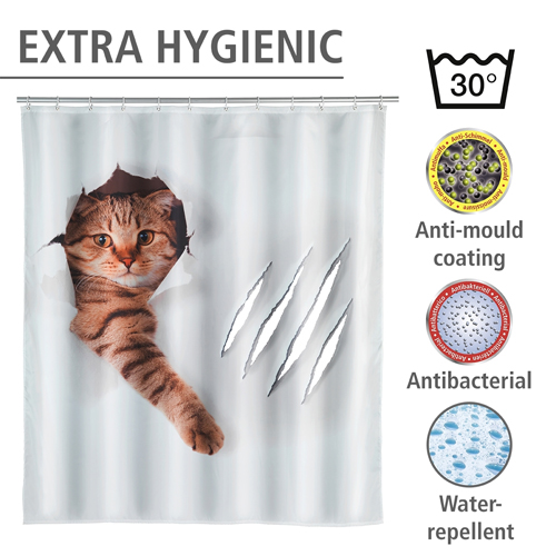 Wenko Cute Cat Shower Curtain 180cm x 200cm Image 3