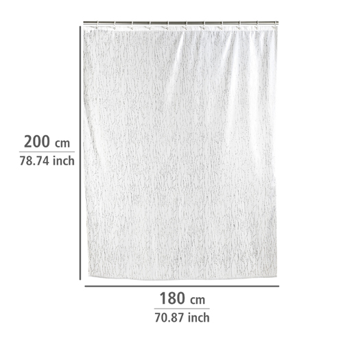 Wenko Deluxe White Shower Curtain 180cm wide x 200cm drop - Obsolete Image 2