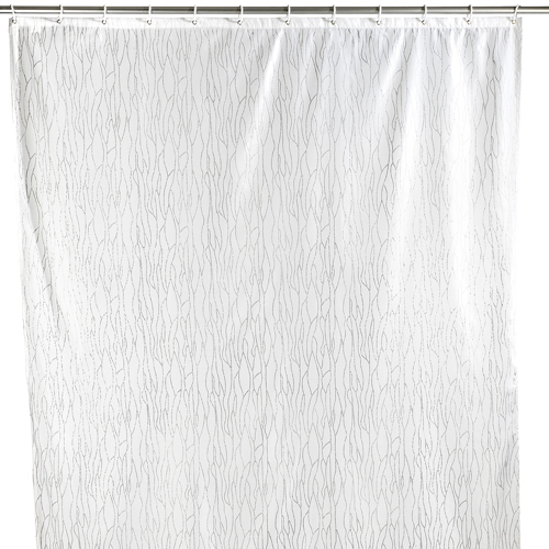 Wenko Deluxe White Shower Curtain 180cm wide x 200cm drop - Obsolete Image 1