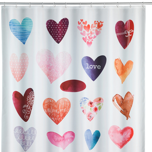  Wenko Love Shower Curtain 180cm x 200cm Image 1