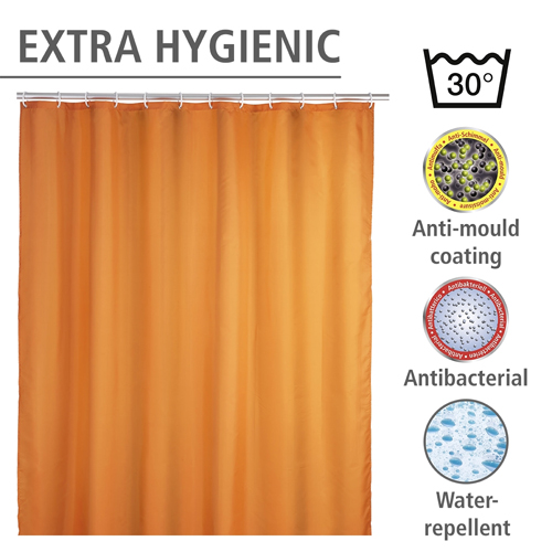 Wenko Uni Orange Shower Curtain 180cm x 200cm Image 3