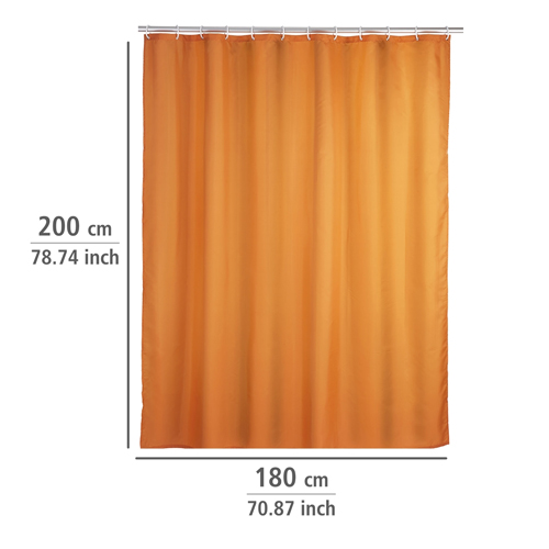 Wenko Uni Orange Shower Curtain 180cm x 200cm Image 2