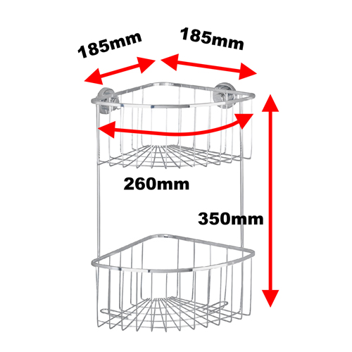 Wenko Power Lock Stainless Steel Corner Two Tier Bovino - Obsolete Image 2
