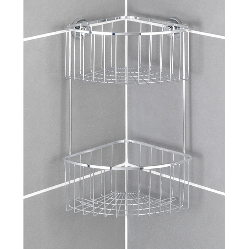 Wenko Power Lock Stainless Steel Corner Two Tier Bovino - Obsolete Image 4