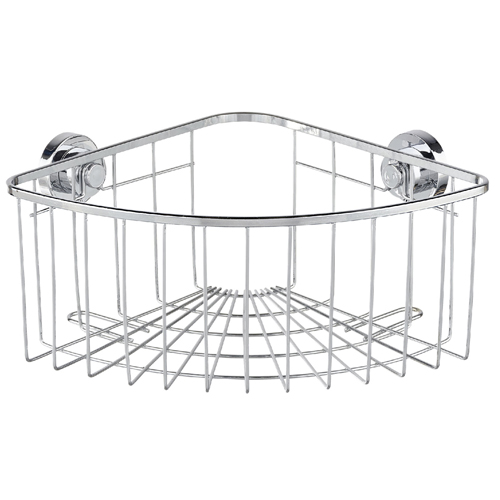Wenko Power Lock Stainless Steel Corner Basket Bovino Image 3