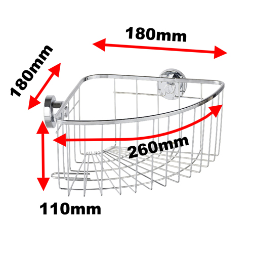 Wenko Power Lock Stainless Steel Corner Basket Bovino Image 2