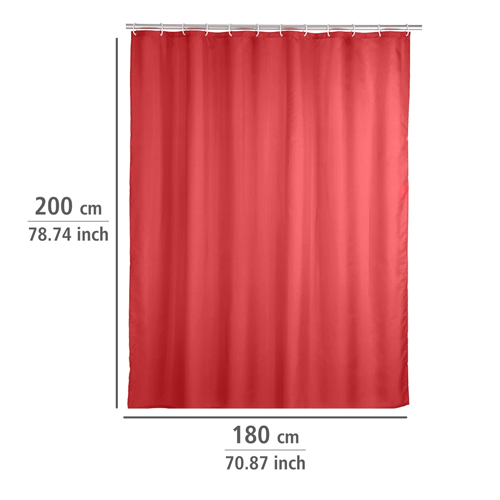 Wenko Uni Red Shower Curtain 180cm x 200cm Image 2
