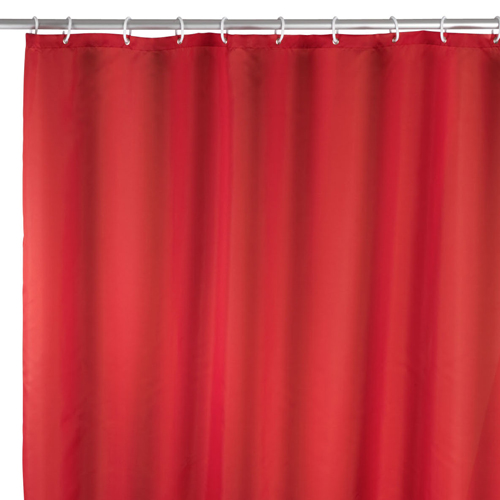 Wenko Uni Red Shower Curtain 180cm x 200cm Image 1