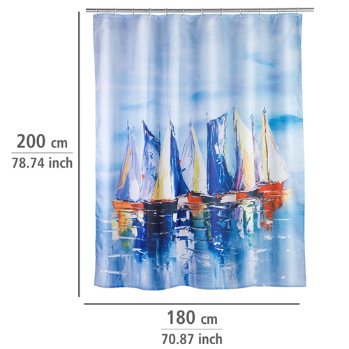 Wenko Sailing Shower Curtain 180cm x 200cm - Obsolete Image 2